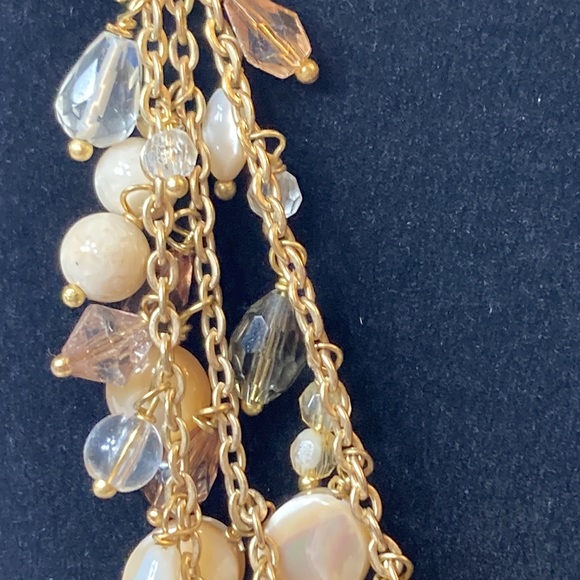 Talbots Multi Tier Beaded Gold Tone Necklace - Picture 4 of 14